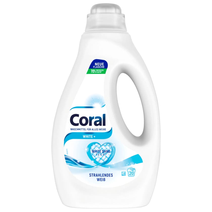 Coral Flüssigwaschmittel White+ White Shine Tech 1l, 20WL